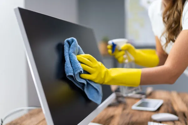 Microfiber cleaning cloth used for basic commercial cleaning